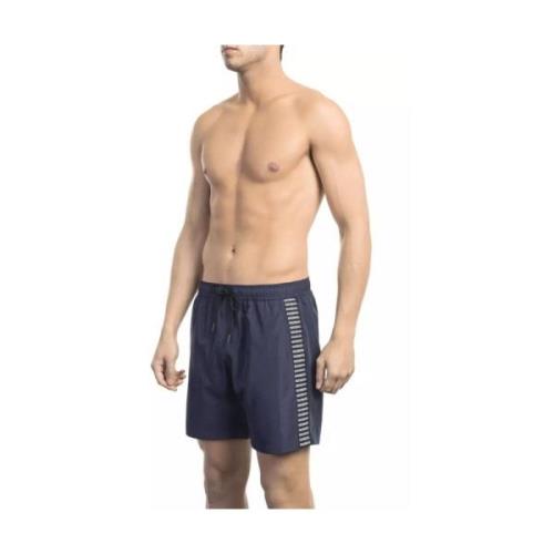 Bikkembergs Blå Elegant Badshorts med Bandkant Blue, Herr