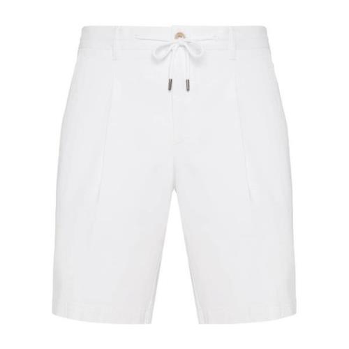 Boggi Milano Stretch Bomull Sommar Bermuda Shorts White, Herr