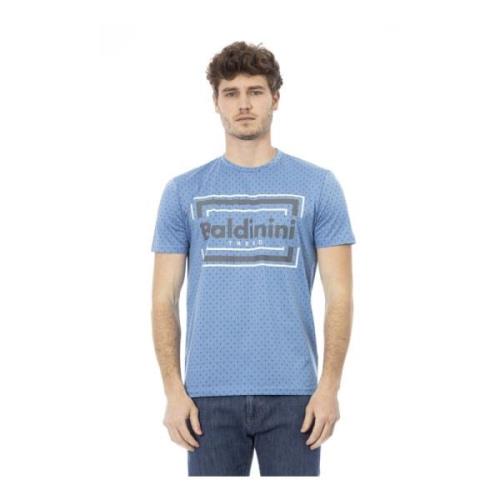 Baldinini Trend T-shirt med Logomönster Blue, Herr