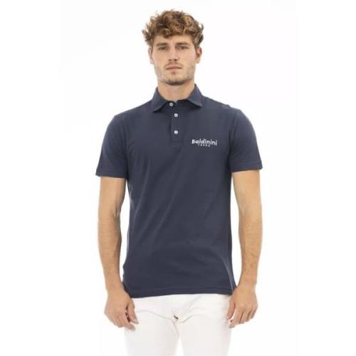 Baldinini Elegant blått broderat logopolo Blue, Herr