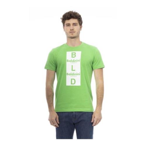 Baldinini Trend T-shirt med Logomönster Green, Herr