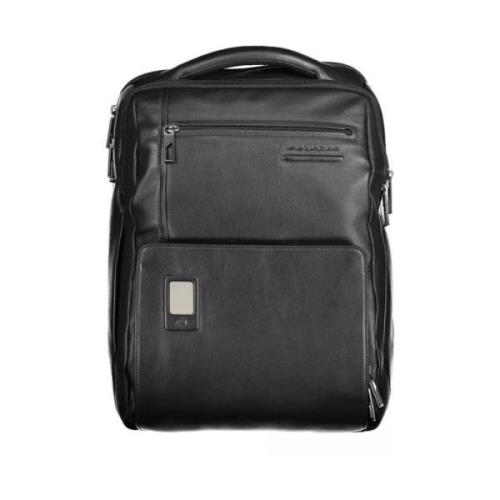 Piquadro Elegant Läder Laptop Ryggsäck Black, Unisex