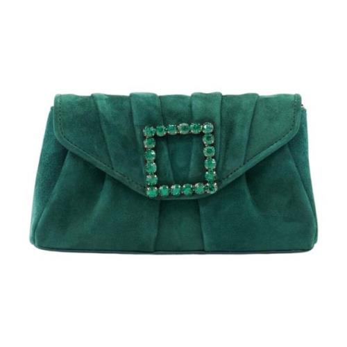 Alma EN Pena Snygg Spänne Prydd Crossbody Väska Green, Dam