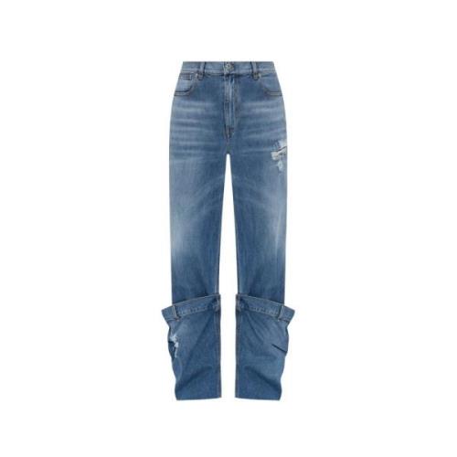 JW Anderson Jeans med dekorativa uppvik Blue, Dam