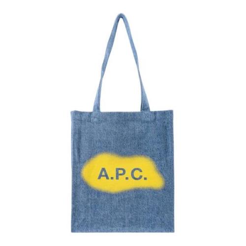 A.p.c. Lou Tote Bag Light Blue Blue, Dam