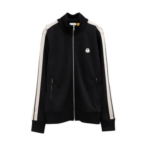 Moncler Svart Polyester Sweatshirt med Sidestripes Black, Herr