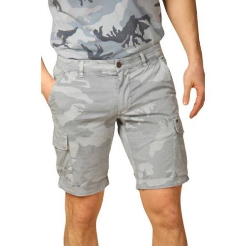 Mason's Camouflage Cargo Bermuda Slim Fit Blue, Herr