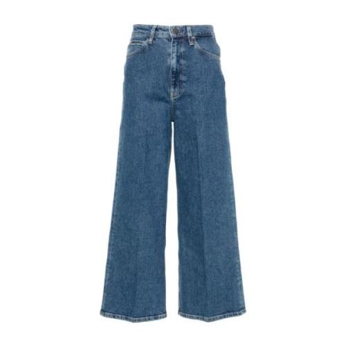 Calvin Klein Blå Wide Leg Jeans Blue, Dam