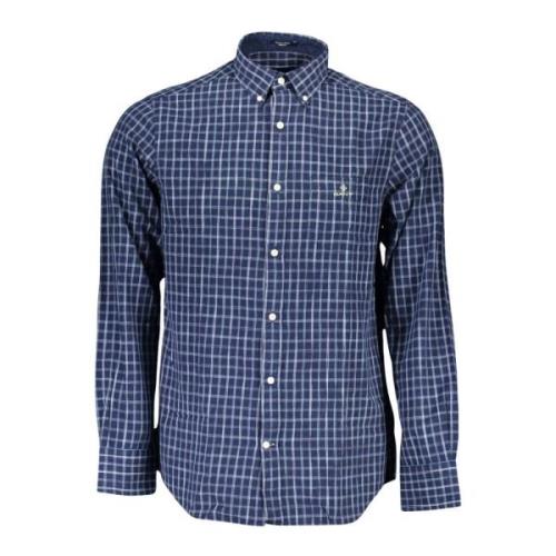 Gant Blå Organisk Skjorta med Button-Down Krage Blue, Herr