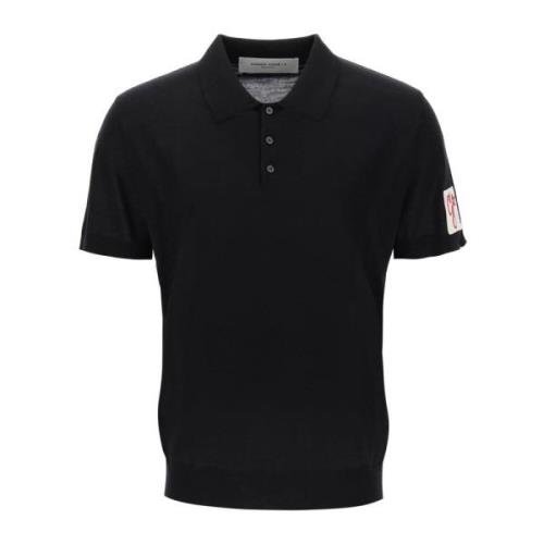 Golden Goose Virgin Wool Polo Skjorta Black, Herr