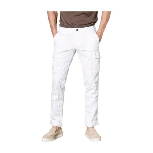 Mason's Extra Slim Cargo Byxor i Twill White, Herr