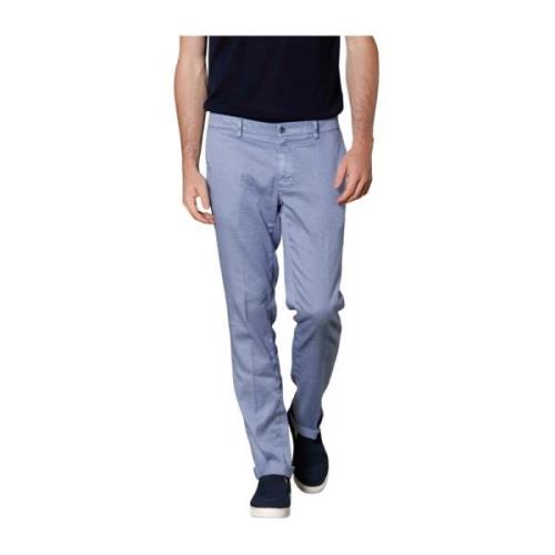 Mason's Herr New York Chino Byxor i Linne och Bomull Blue, Herr