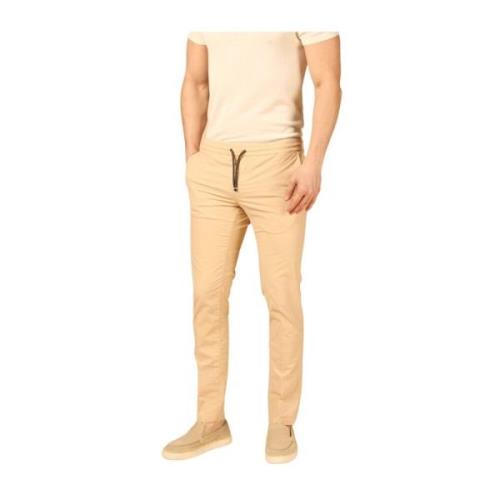 Mason's Mäns Chino Joggerbyxor i Mörk Khaki Beige, Herr