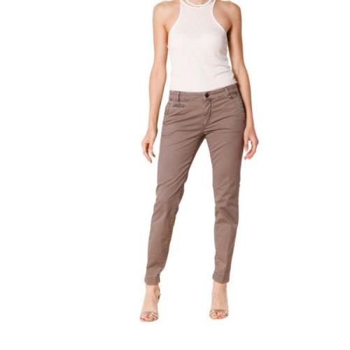 Mason's Curvy Chino Byxor i Gabardin Brown, Dam