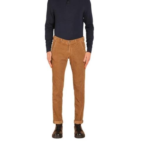 Mason's Sammet Randig Slim Fit Chino Byxor Brown, Herr