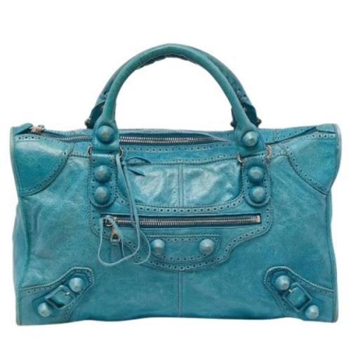 Balenciaga Vintage Pre-owned Laeder totevskor Blue, Dam