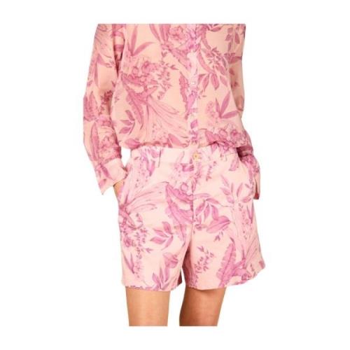 Mason's Blommigt Chino Bermuda Shorts Pink, Dam