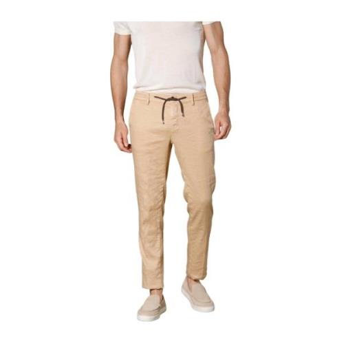 Mason's Extra Slim Bomull Linne Jogger Byxor Beige, Herr