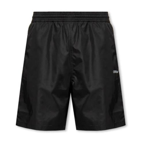 Off White Badshorts med logotyp Black, Herr