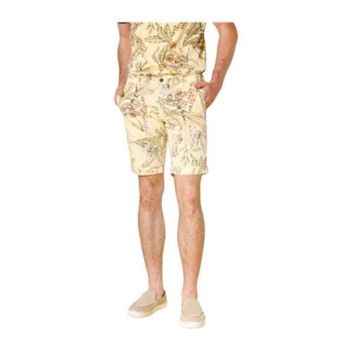 Mason's Slim Fit Blommig Bermuda Shorts Yellow, Herr