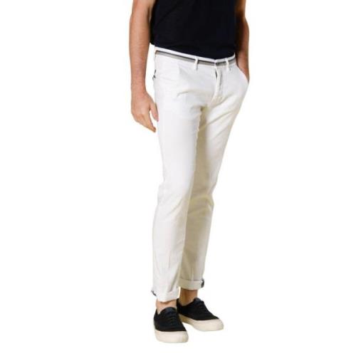 Mason's Slim Fit Linne Bomull Chino Byxor White, Herr