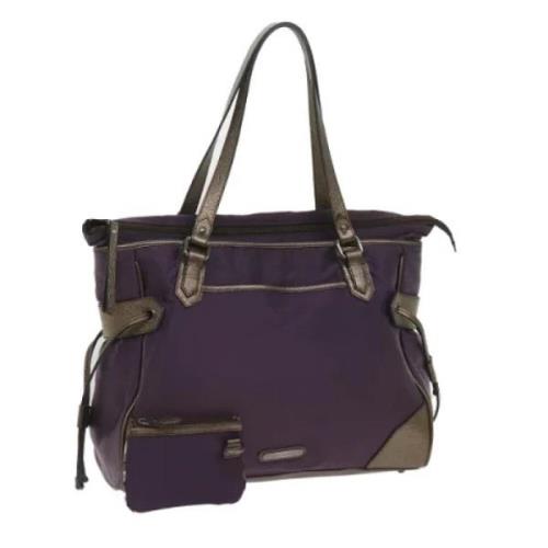 Burberry Vintage Pre-owned Nylon totevskor Purple, Dam