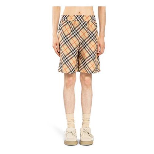 Burberry Signatur Elastiska Midjeshorts Beige, Herr