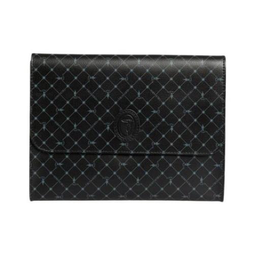 Trussardi Stilren Pochette med Magnetisk Knappstängning Black, Herr