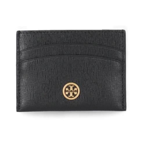 Tory Burch Elegant Saffiano Läderkorthållare för Kvinnor Black, Dam