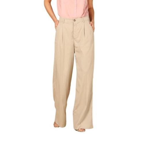 Mason's Dam Straight Chino Byxor i Tencel Beige, Dam