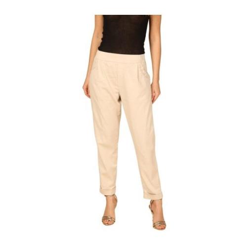 Mason's Avslappnad passform Chino Jogger Byxor Beige, Dam