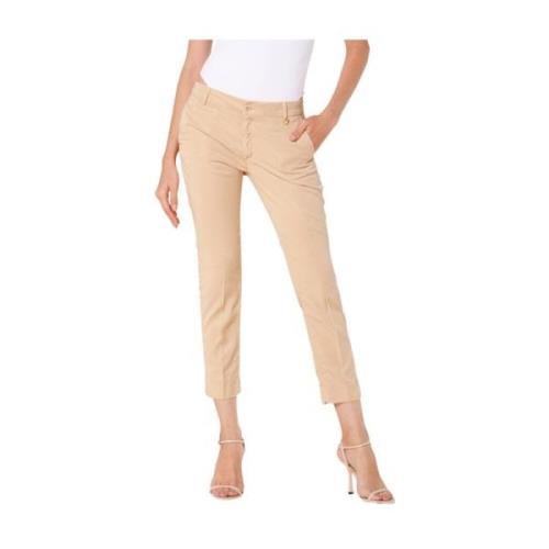 Mason's Curvy Chino Byxor i Stretch Tencel Beige, Dam