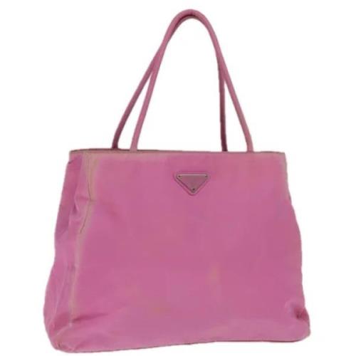 Prada Vintage Pre-owned Nylon totevskor Pink, Dam