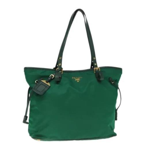 Prada Vintage Pre-owned Nylon totevskor Green, Dam