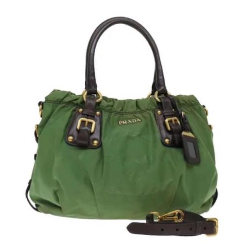 Prada Vintage Pre-owned Nylon totevskor Green, Dam