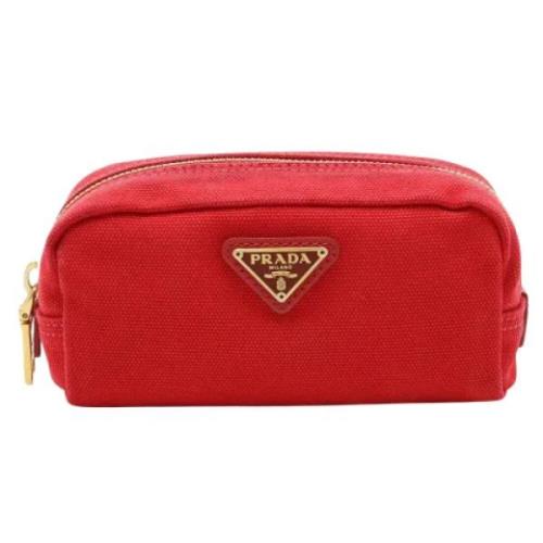 Prada Vintage Pre-owned Canvas prada-vskor Red, Dam