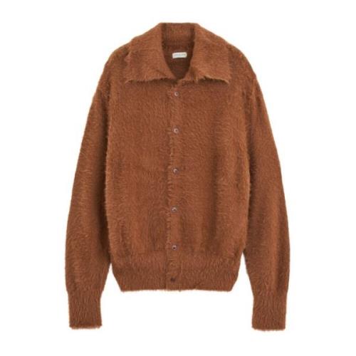 Dries Van Noten Långärmad Kamel Cardigan Brown, Herr