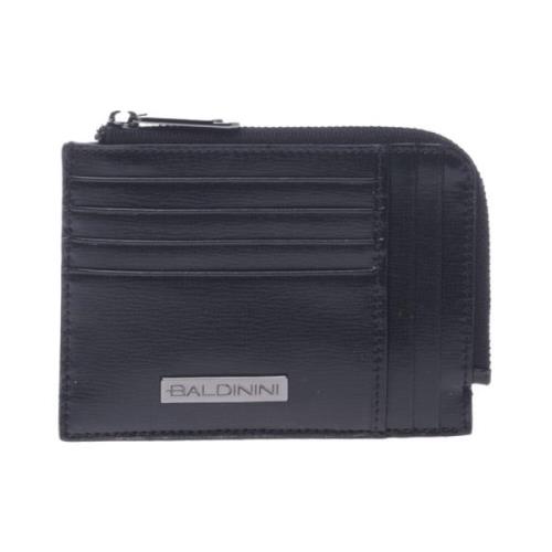 Baldinini Document holder in black saffiano Black, Herr