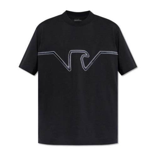 Emporio Armani T-shirt med broderat logotyp Blue, Herr