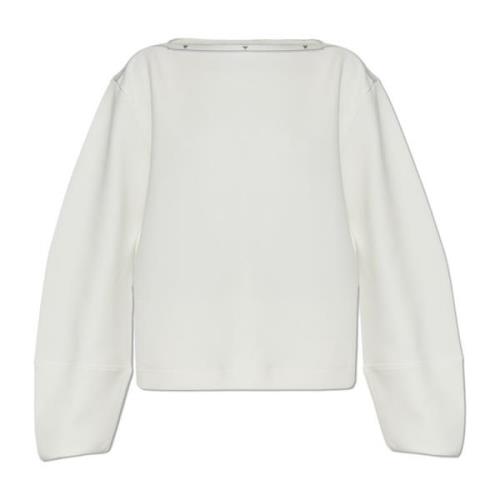 Emporio Armani Sweatshirt med logotyp White, Dam