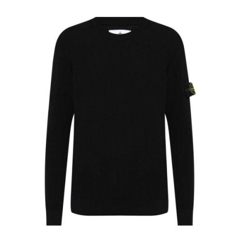 Stone Island Kompassmönster Ulltröja Black, Herr