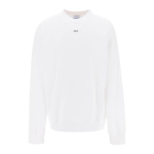 Off White Skate Sweatshirt med Logo Print White, Herr