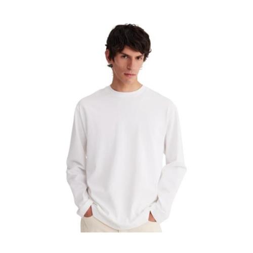 Róhe Vit Oversized Långärmad T-shirt White, Herr