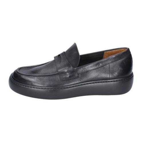 Moma Vintage Läderloafers för Män Black, Herr