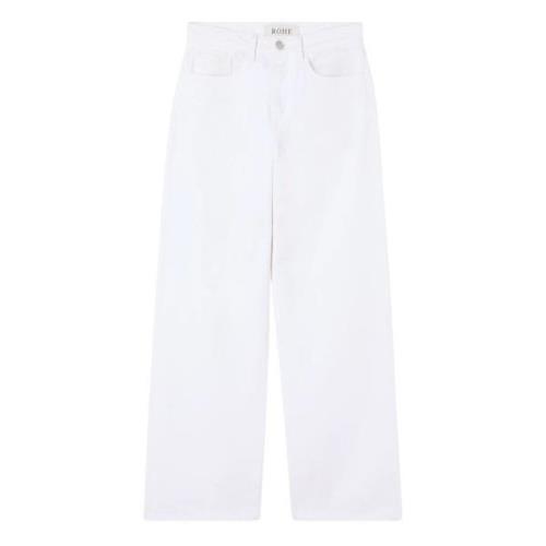 Róhe Wide Leg Denim Jeans White, Dam