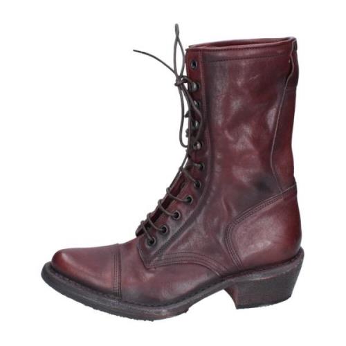 Moma Läder Ankelboots för Kvinnor Red, Dam