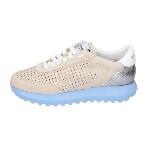 Stokton Läder Damsneakers Stiliga Skor Beige, Dam