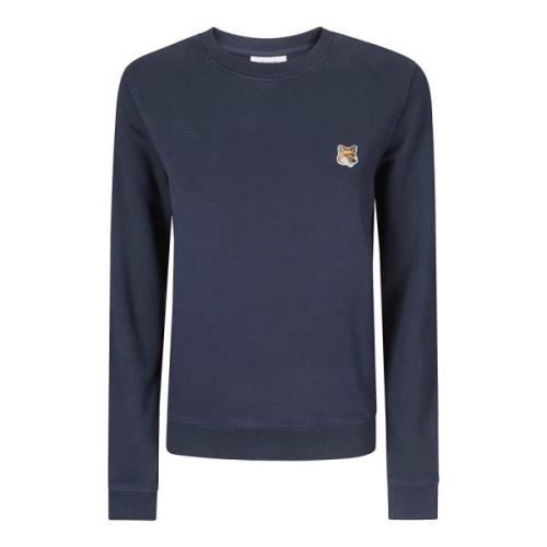 Maison Kitsuné Logo Crew-Neck Sweatshirt Blue, Dam