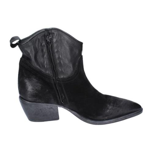 Moma Vintage Mocka Ankelboots för kvinnor Black, Dam