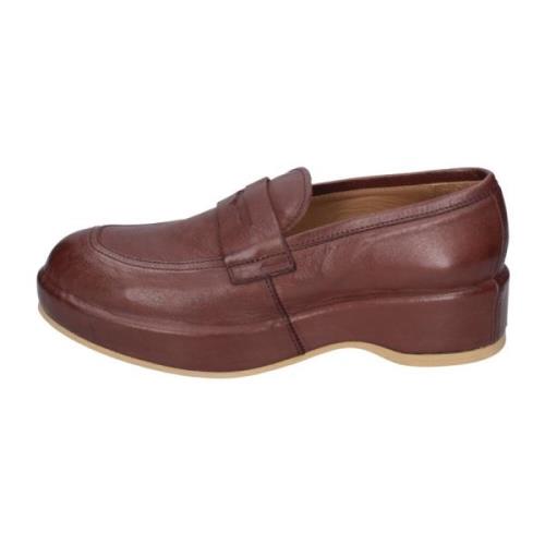 Moma Läder Loafers för Kvinnor Brown, Dam